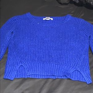 Royal blue knit crop top